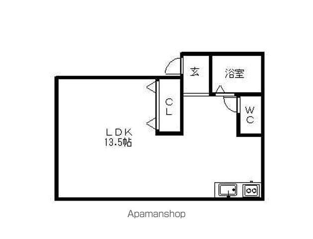 ルネス松森(ワンルーム/1階)の間取り写真