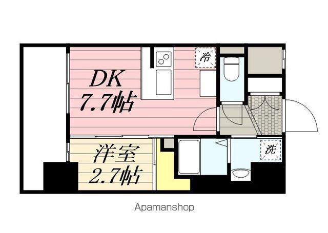 RESIDENCE花畑(1DK/2階)の間取り写真