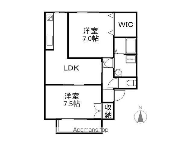 ラスベート21 C棟(2LDK/2階)の間取り写真