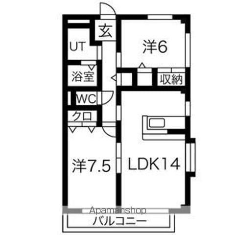 サンピュア PEACH TOWN(2LDK/3階)の間取り写真