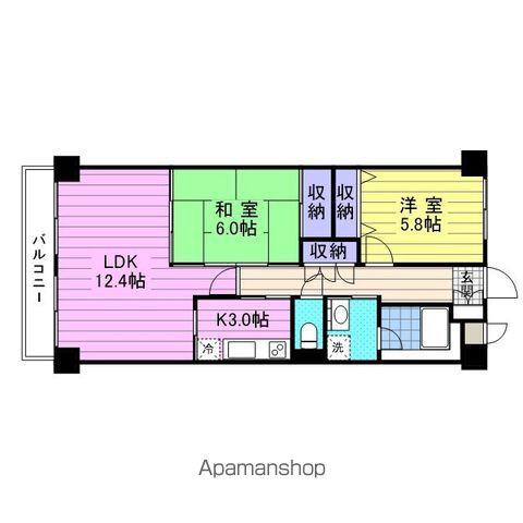東仙台ガーデンハイツⅢ(2LDK/1階)の間取り写真