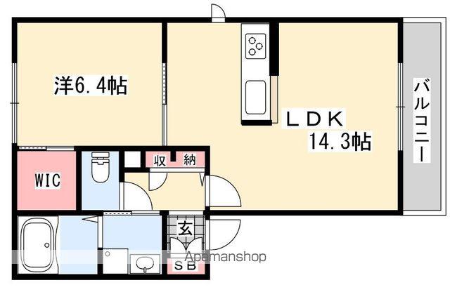 レジデンスヴィラ香里(1LDK/2階)の間取り写真