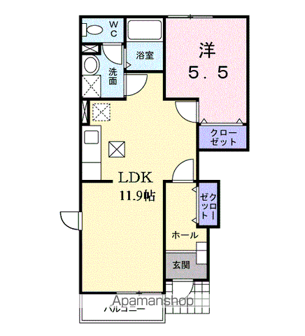 サニ-・エクセレントB(2DK/1階)の間取り写真
