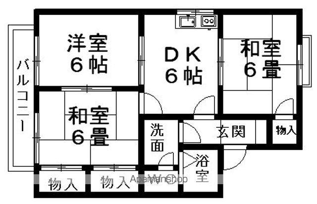 ボン・ミレイユ(3DK/1階)の間取り写真