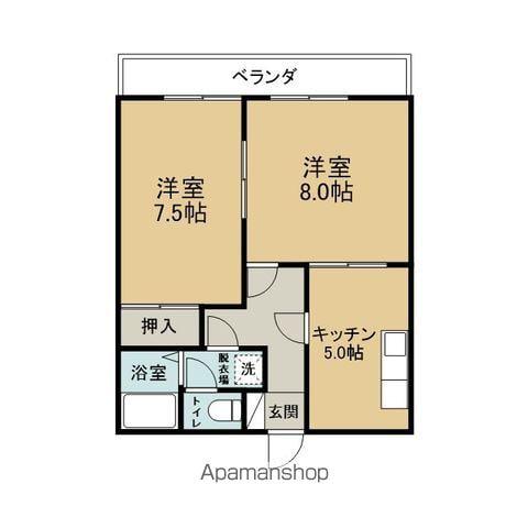 コーポアトム(2K/2階)の間取り写真