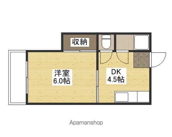 吉村ビル(1DK/4階)の間取り写真