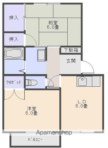 グランデ鳴門(2DK/1階)の間取り写真