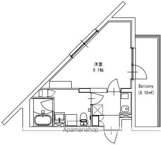 BARK LANE KAMINOGE(1K/4階)の間取り写真