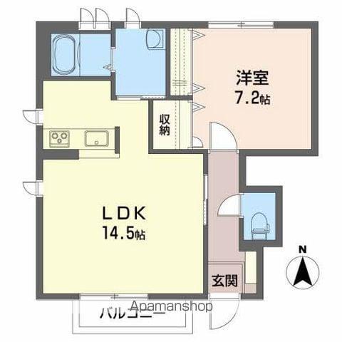 サンボナールA(1LDK/1階)の間取り写真