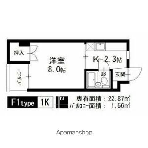 東山レジデンス(1K/2階)の間取り写真