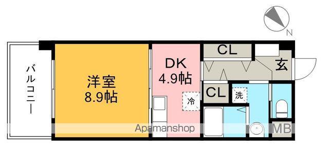 シアン・ド・ギャルド(1DK/2階)の間取り写真