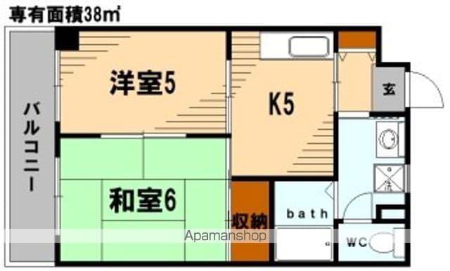 ヴィヴァーチェ東寺尾(2K/3階)の間取り写真