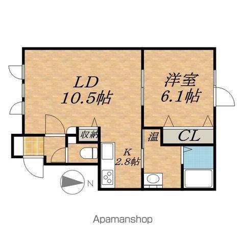 OAK Ⅸ(1LDK/2階)の間取り写真