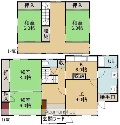 函館市電本線湯川線 深堀町駅 徒歩9分 2階建 築50年(4LDK)の間取り写真
