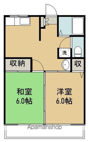 CHイーハトーヴ(2DK/2階)の間取り写真