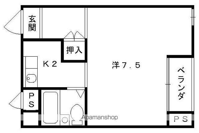 オンジェームK(1K/2階)の間取り写真