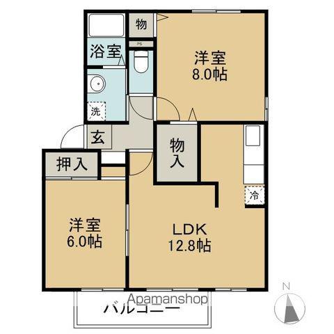 アヴァンセ・イチバ(2LDK/2階)の間取り写真