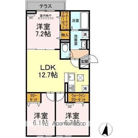セレスティア江戸川(3LDK/1階)の間取り写真