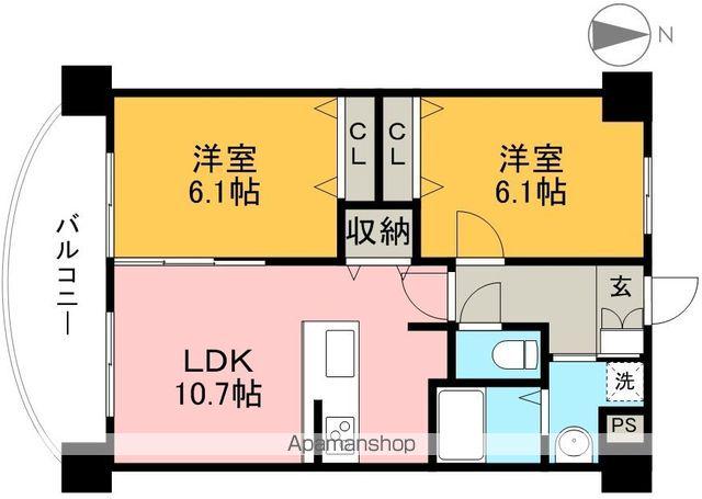 RC・BENE(2LDK/3階)の間取り写真