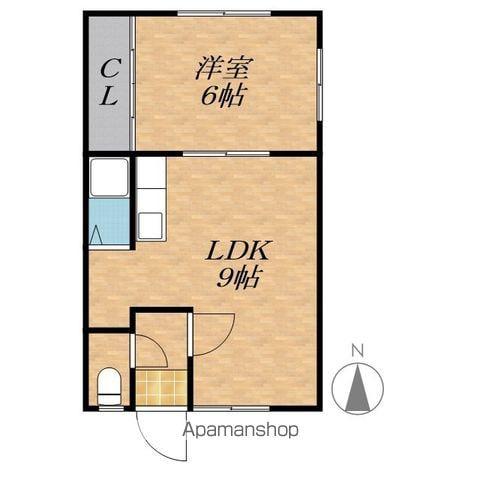 ひばりハイツ(1LDK/2階)の間取り写真