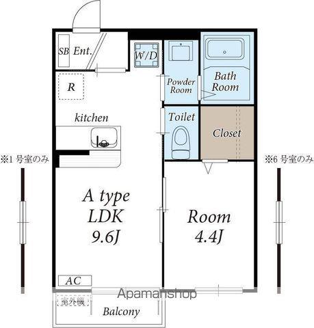 クレストⅢ(1LDK/1階)の間取り写真