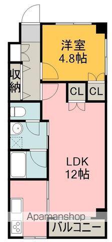 ホープ A(1LDK/4階)の間取り写真