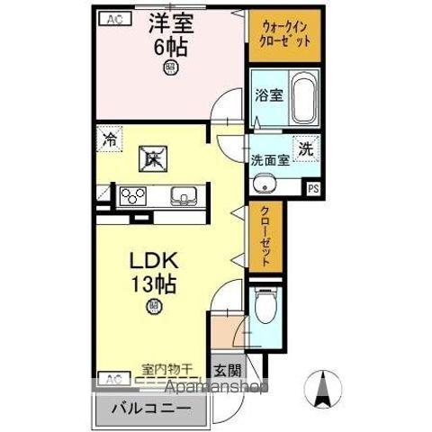 フロラシオン(1LDK/1階)の間取り写真