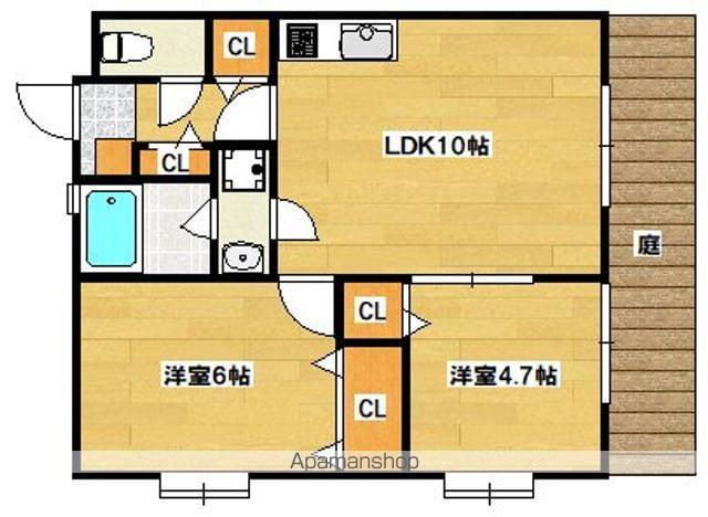 メルヴェーユ堺七道(2LDK/1階)の間取り写真