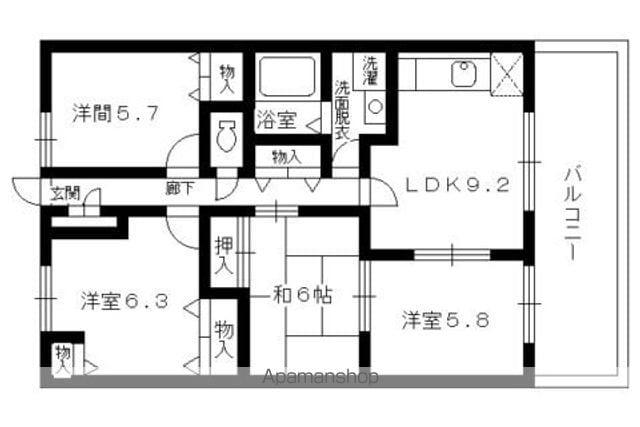 エスポワールKYO(4LDK/1階)の間取り写真