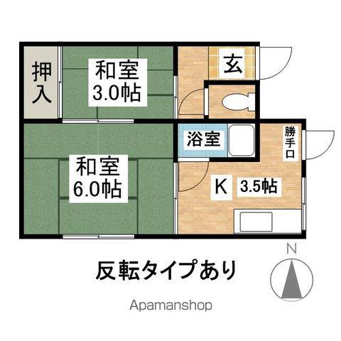 福塚223(2DK/1階)の間取り写真