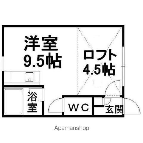 ヴィラオック(ワンルーム/2階)の間取り写真