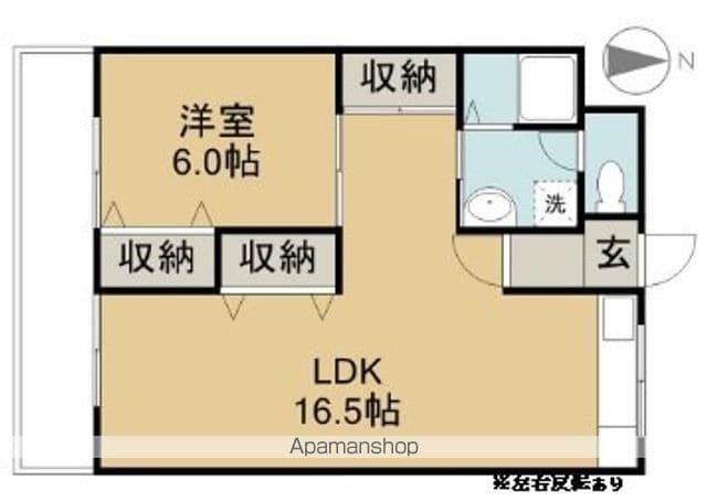 藤原マンション中之庄(1LDK/2階)の間取り写真