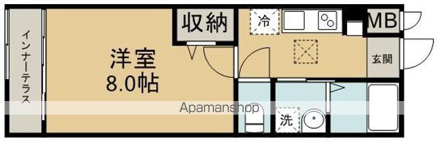 コンフォースⅡ(1K/1階)の間取り写真