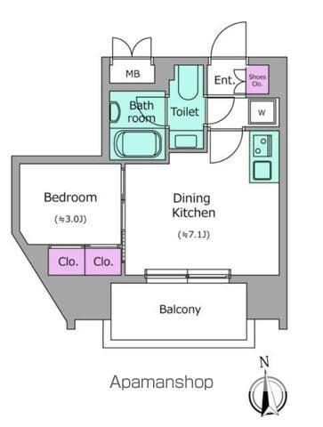 クレヴィアリグゼ北品川2 ステーションコート(1DK/6階)の間取り写真