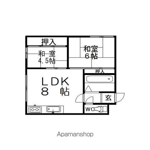 ニュー藻南マンション(2DK/1階)の間取り写真