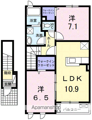 リーリエ(2LDK/2階)の間取り写真