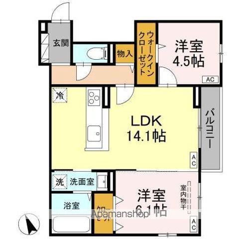 パル・リアン(2LDK/1階)の間取り写真