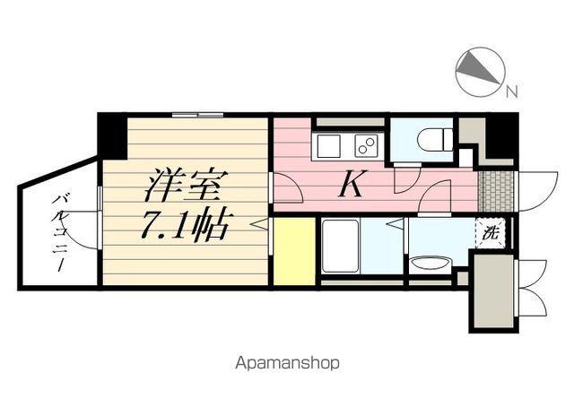 ドゥ バーグ 渡辺通(1K/3階)の間取り写真