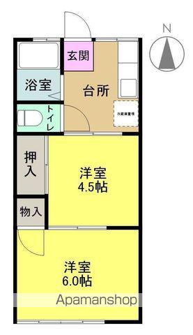 コーポ佳(2K/1階)の間取り写真