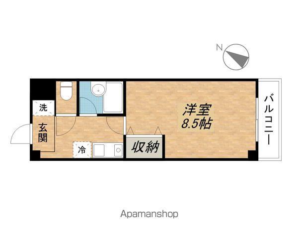 クローバーハイツⅢ(1K/5階)の間取り写真