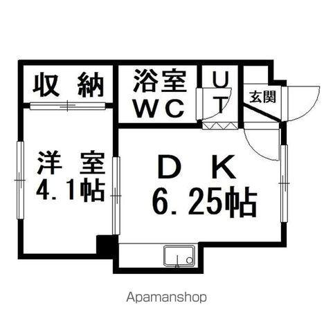 スカイハイツ(1DK/1階)の間取り写真