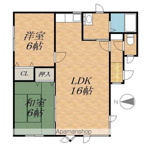 ロブ・ノール(2LDK/1階)の間取り写真