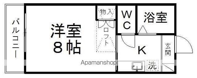 スワンクレストⅡ(1K/2階)の間取り写真