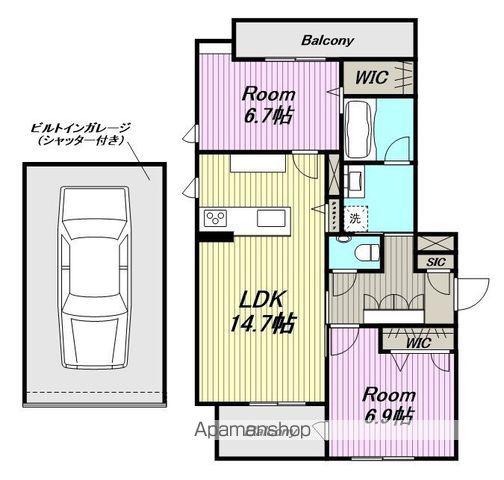 ドルチェKⅡ(2LDK/4階)の間取り写真