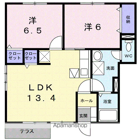 和歌山線 岩出駅 徒歩27分 2階建 築27年(2LDK/1階)の間取り写真