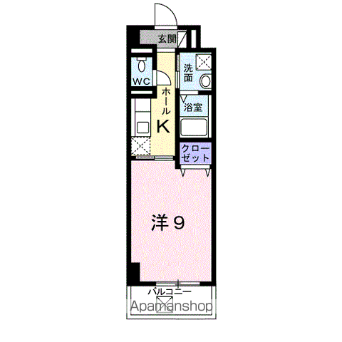 ノーサイド立葉(1K/7階)の間取り写真