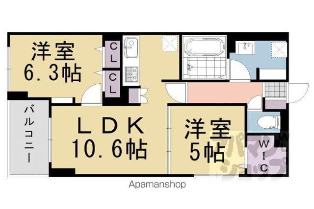 コンコルディア(2LDK/4階)の間取り写真