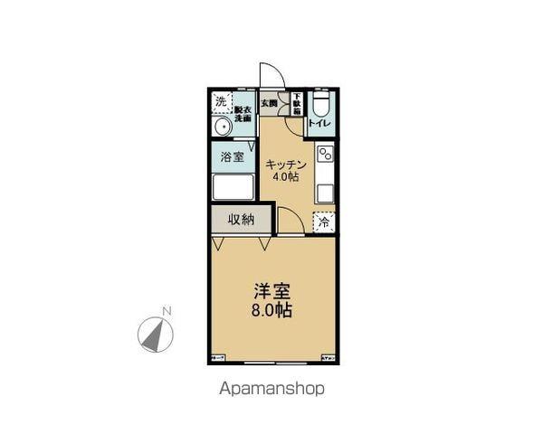 ロンブル館(1K/2階)の間取り写真