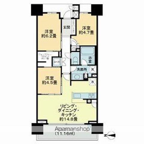 BRILLIAレイクタウンパークサイド(3LDK/15階)の間取り写真