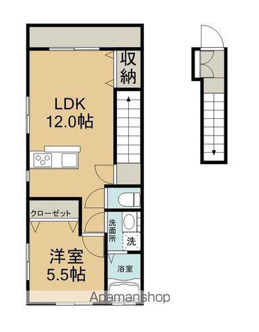 OPUS ONE DOKI B棟(1LDK/2階)の間取り写真